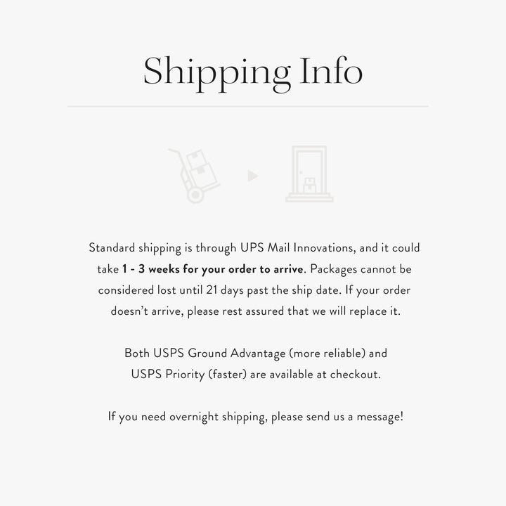 Detailed shipping information with UPS and USPS on a white background