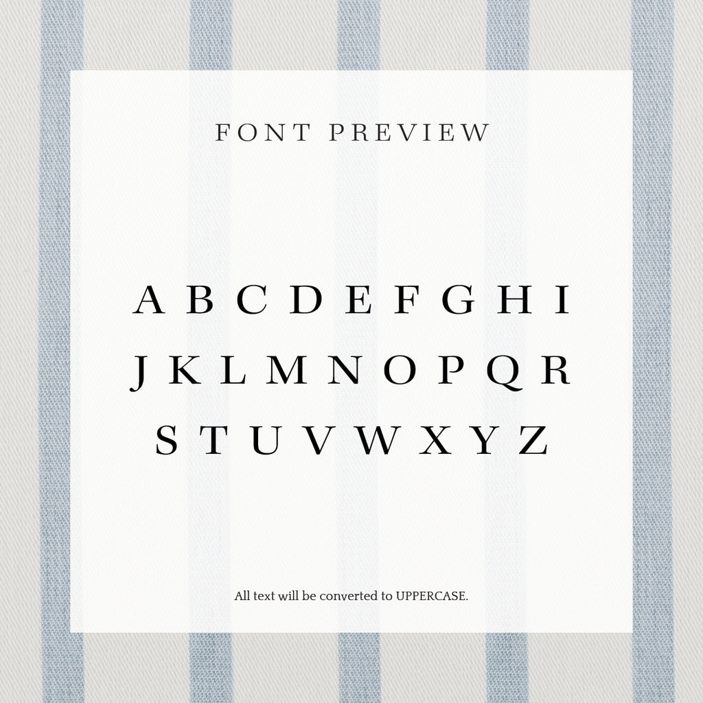 A preview of how the font will look on your personalized address stamp