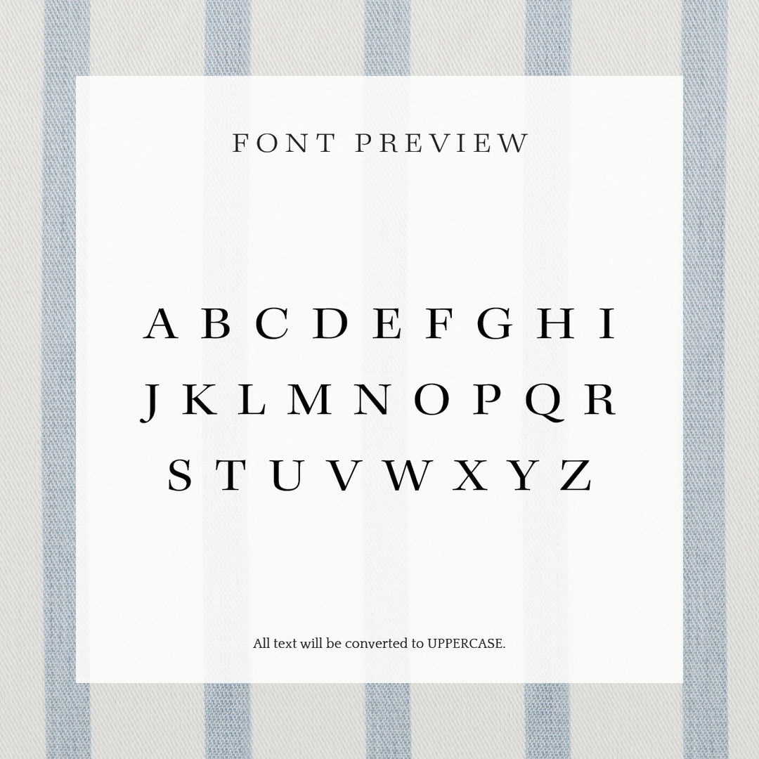 A preview of how the font will look on your personalized address stamp