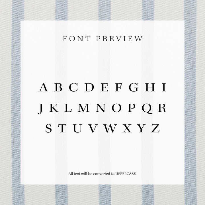 A preview of how the font will look on your personalized address stamp