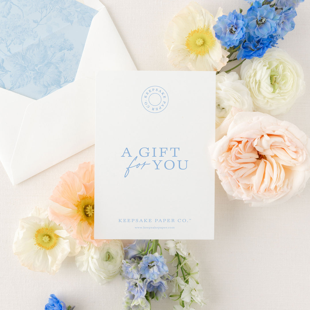 A Keepsake Paper Gift Card is the perfect gift for any bride or groom!
