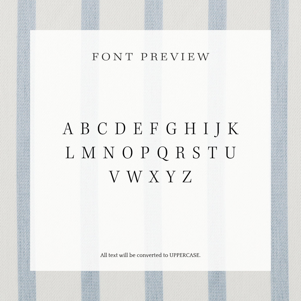 A preview of how the font will appear on your custom return address stamp