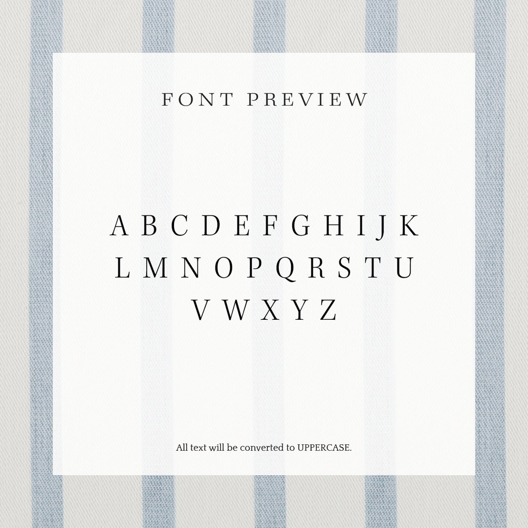 A preview of how the font will appear on your custom return address stamp