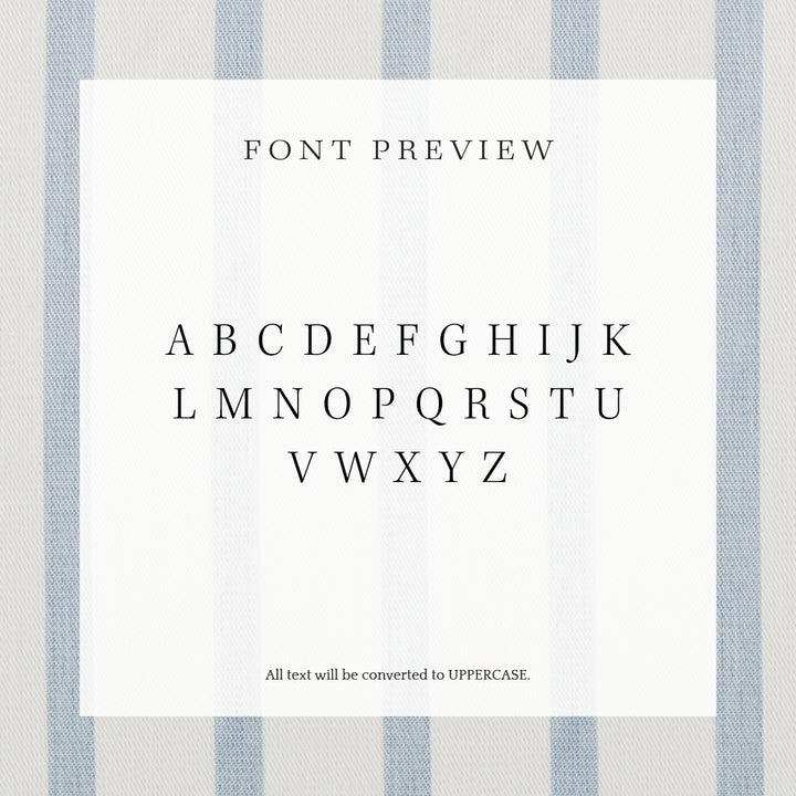 A preview of how the font will appear on your custom return address stamp