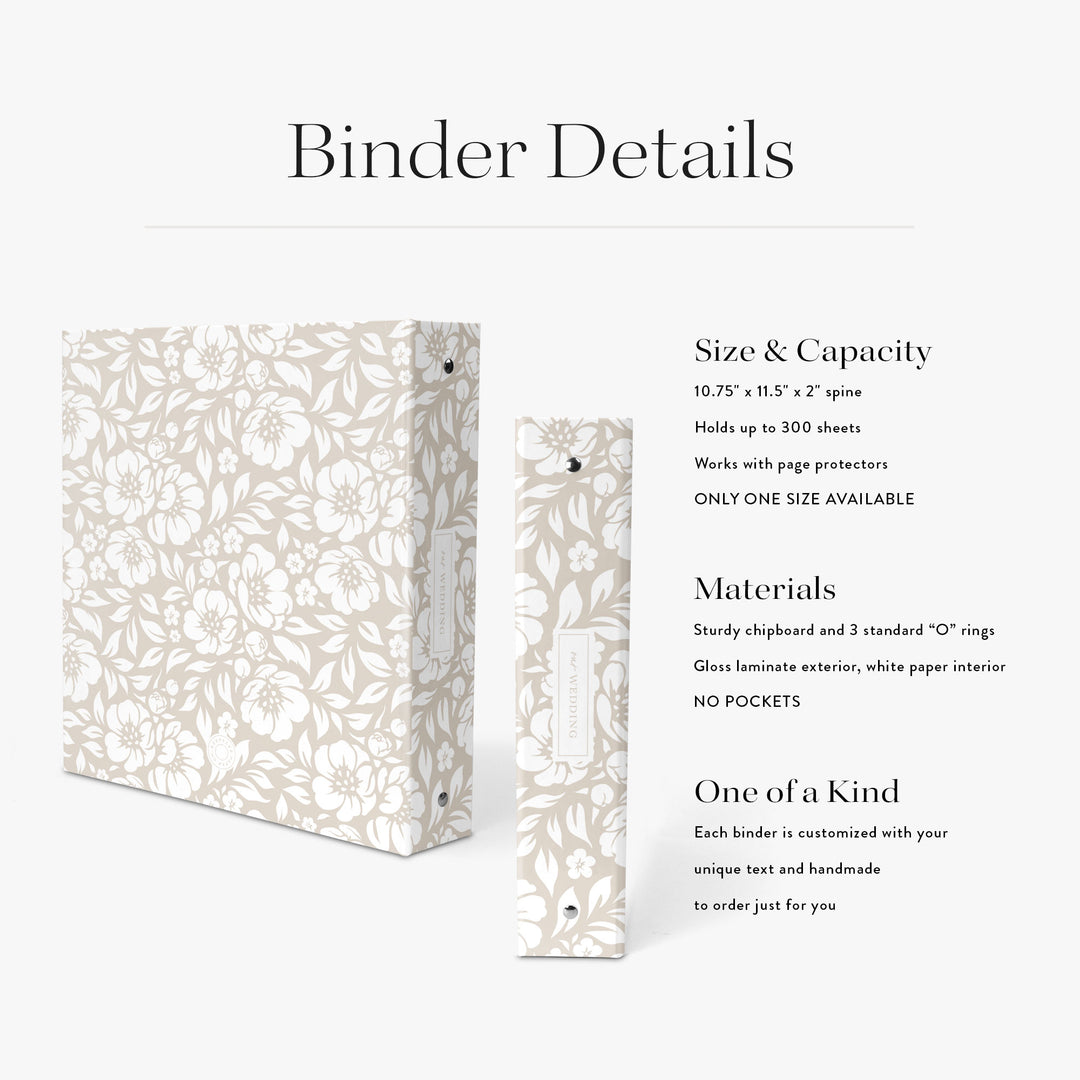 Beige Blooms Wedding Binder