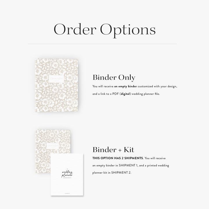 Beige Blooms Wedding Binder