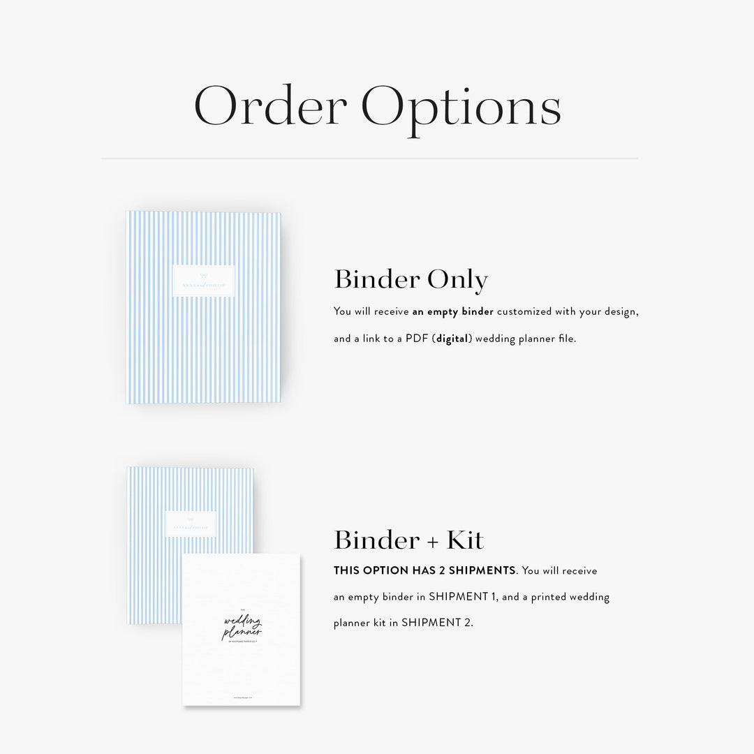 Classic Stripe Wedding Binder