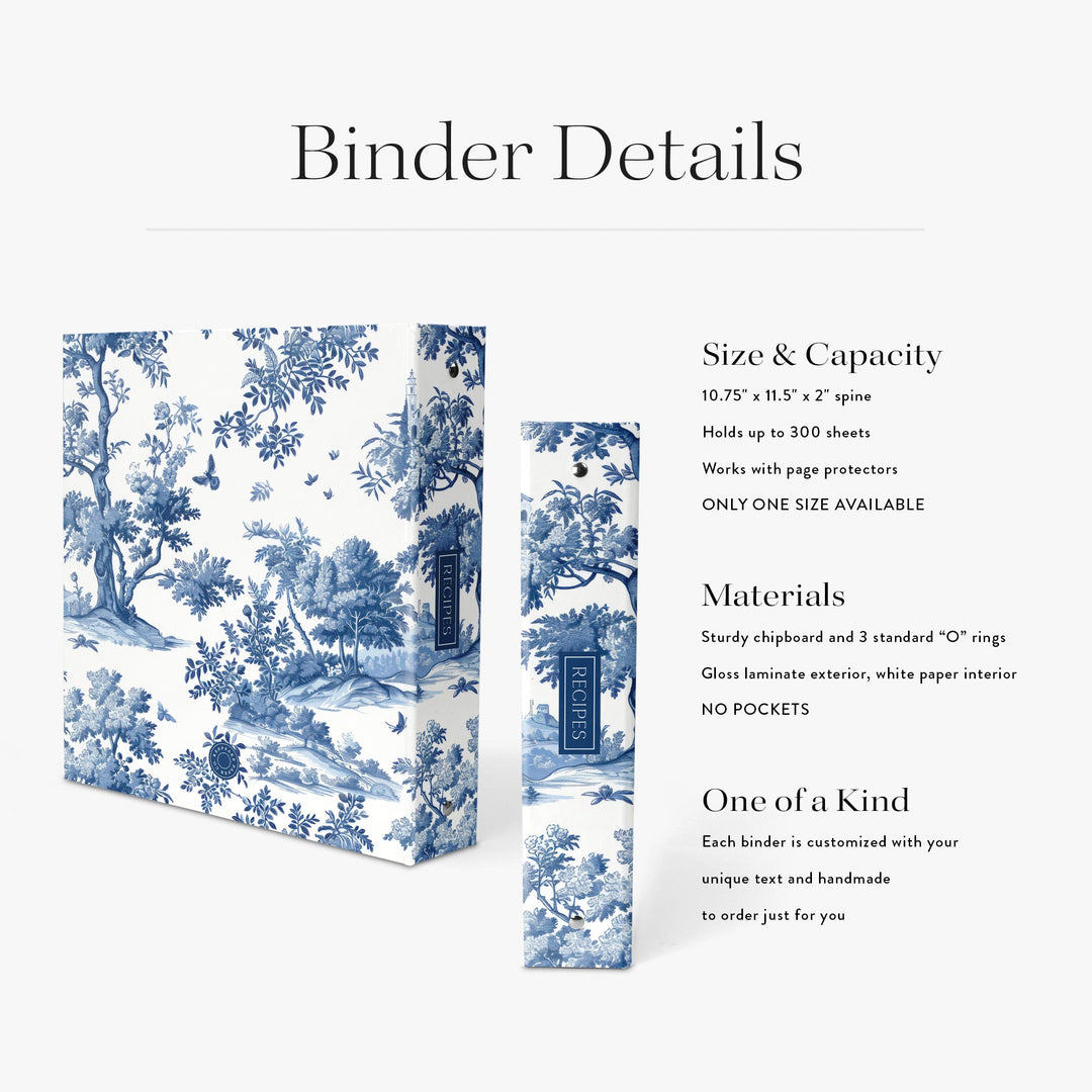 Classic Toile Recipe Binder