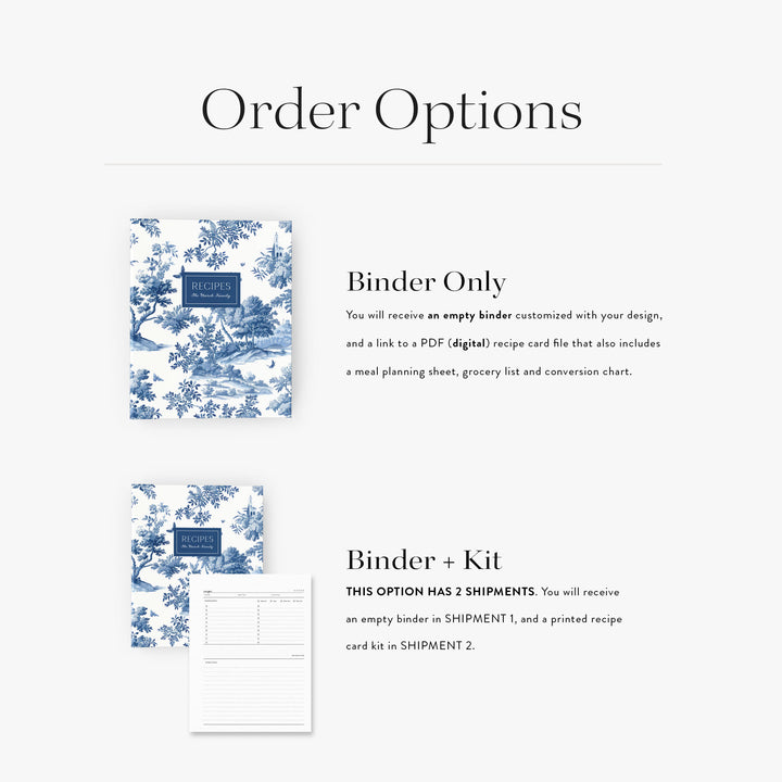 Classic Toile Recipe Binder