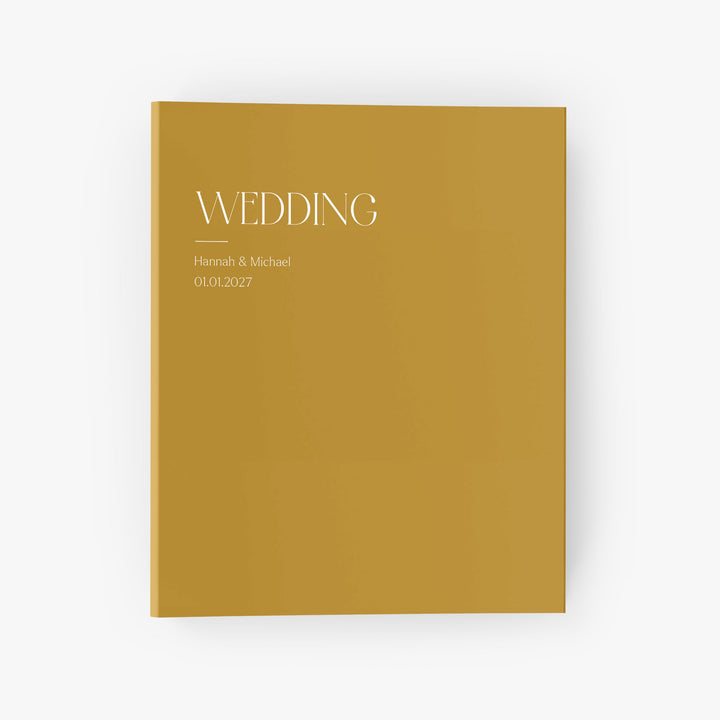 Minimalist wedding planning binder personalized with your names and wedding date