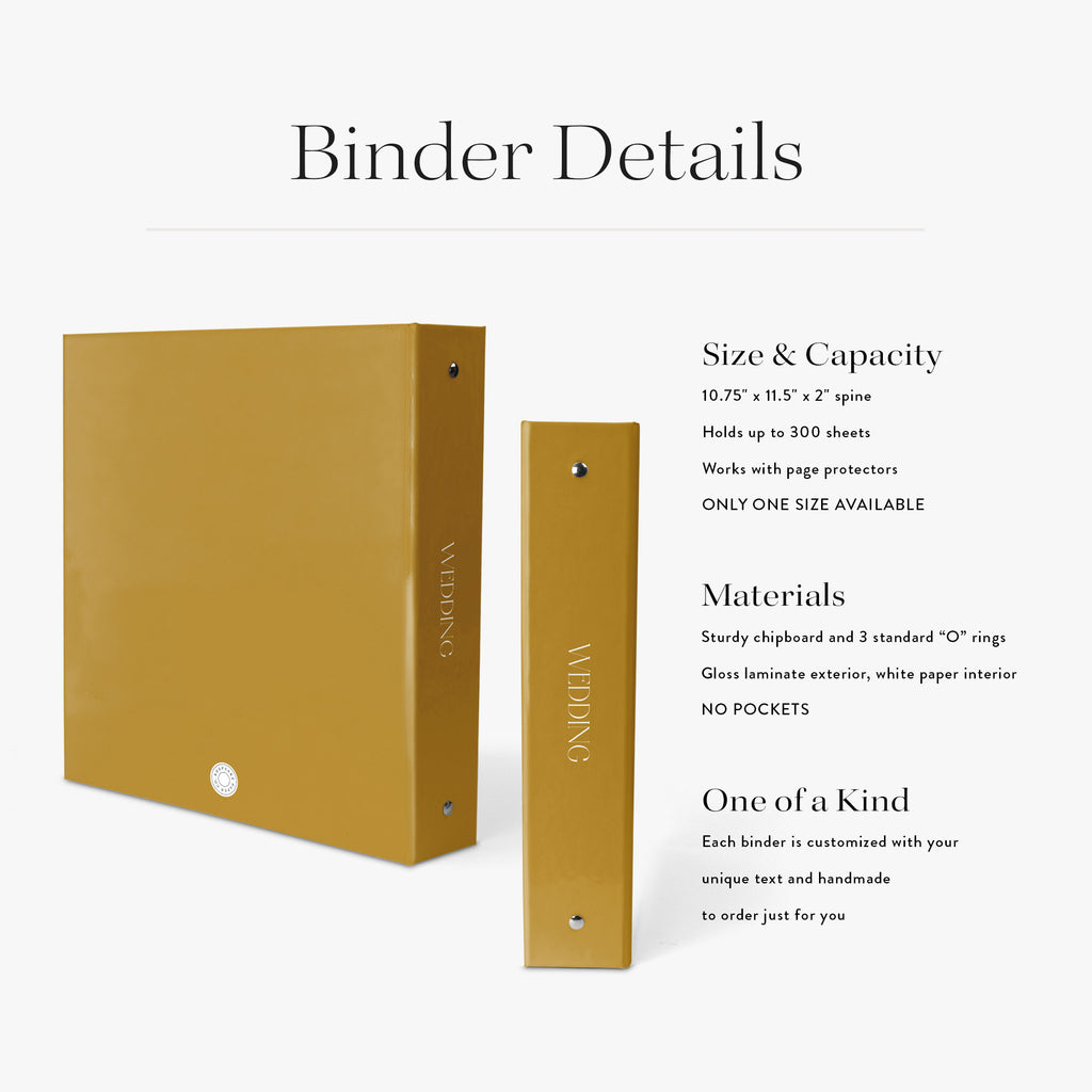 Wedding Binder — Editorial design, back cover view