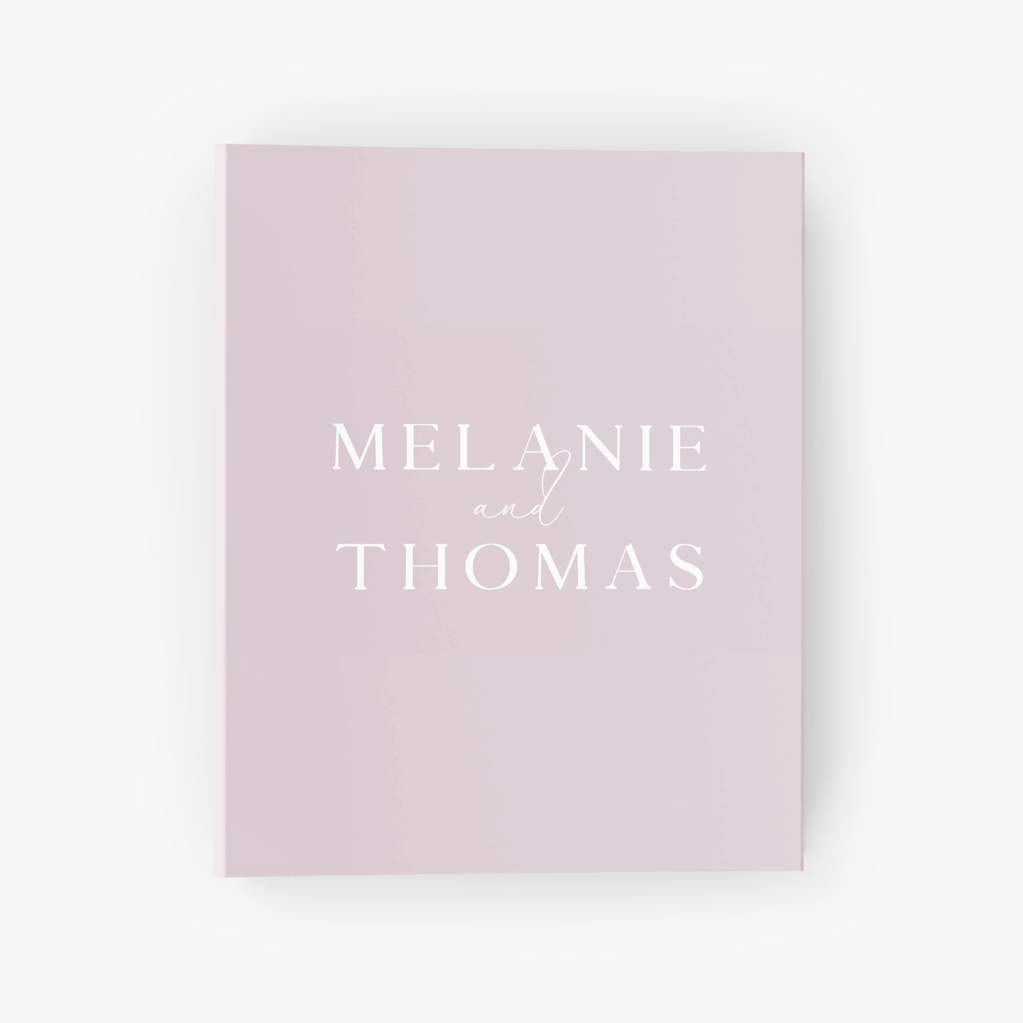 Personalized wedding planning binder features your first names in an elegant font on the cover in your choice of colors