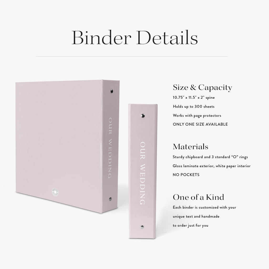 Wedding Binder — Elegant Names design, back cover view