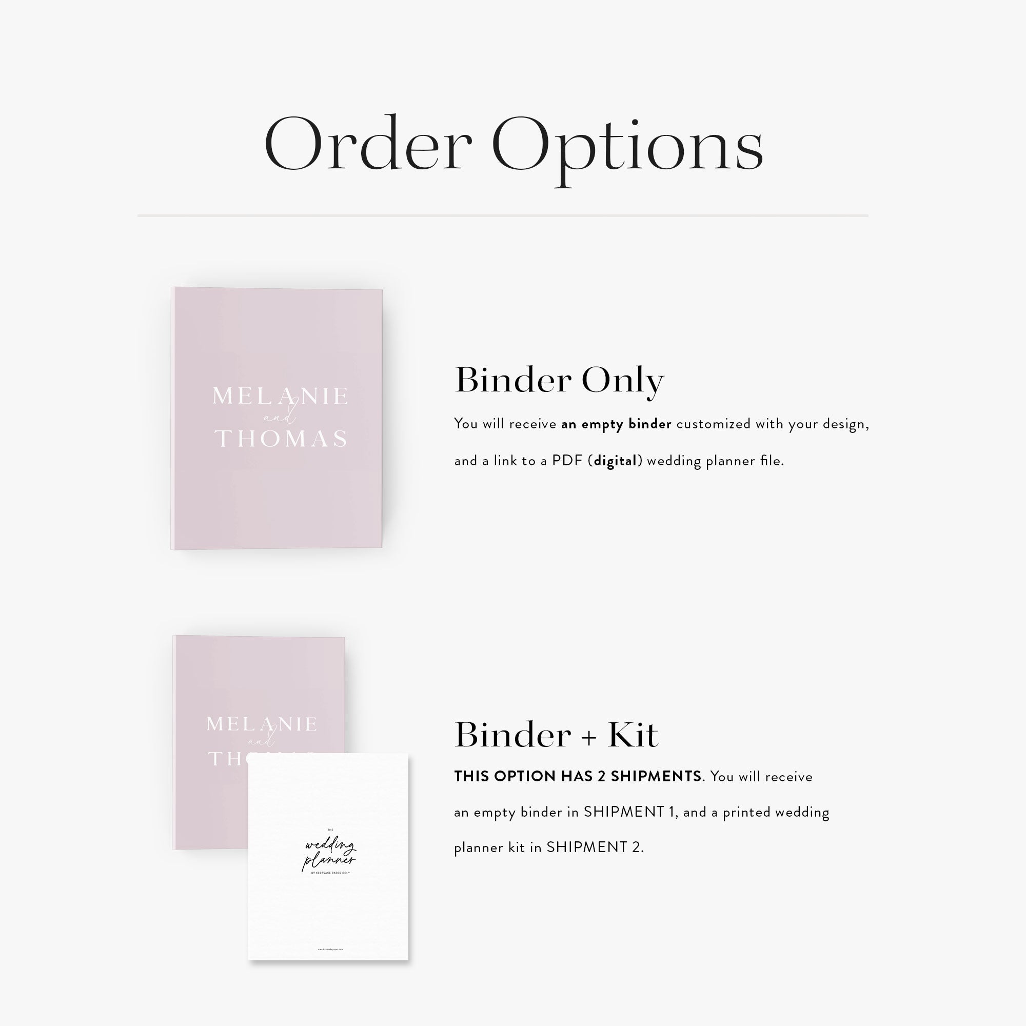 Wedding Binder - Elegant Names