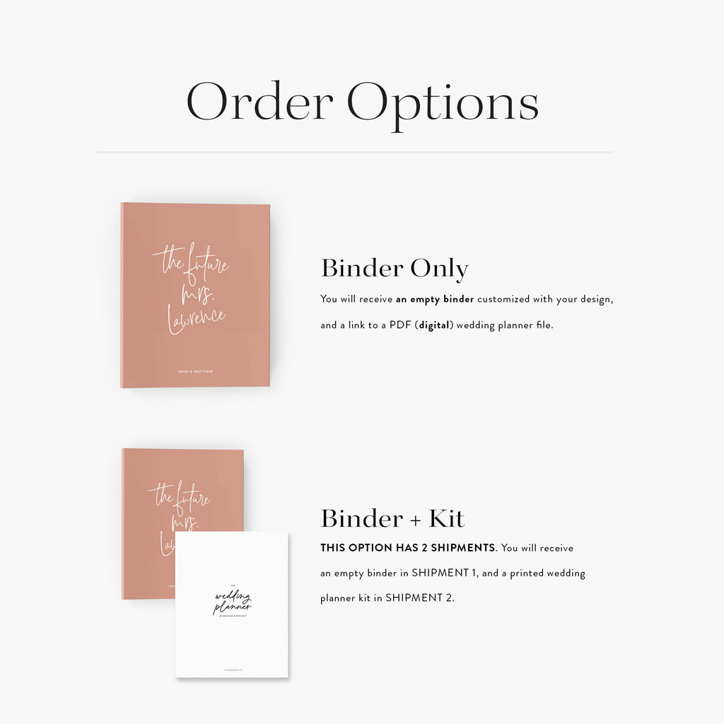 Wedding Binder — Future Mrs. design, back cover view