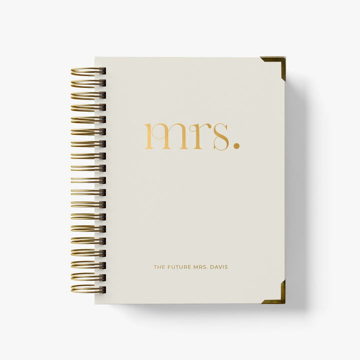 Our luxury wedding planner books are the best a bride can buy, featured in a bold foil mrs design
