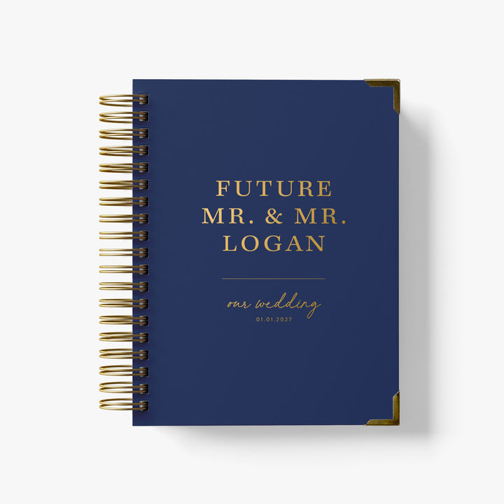 Our LGBT wedding planner books are all-inclusive and gender-neutral, shown in design featuring your future last name