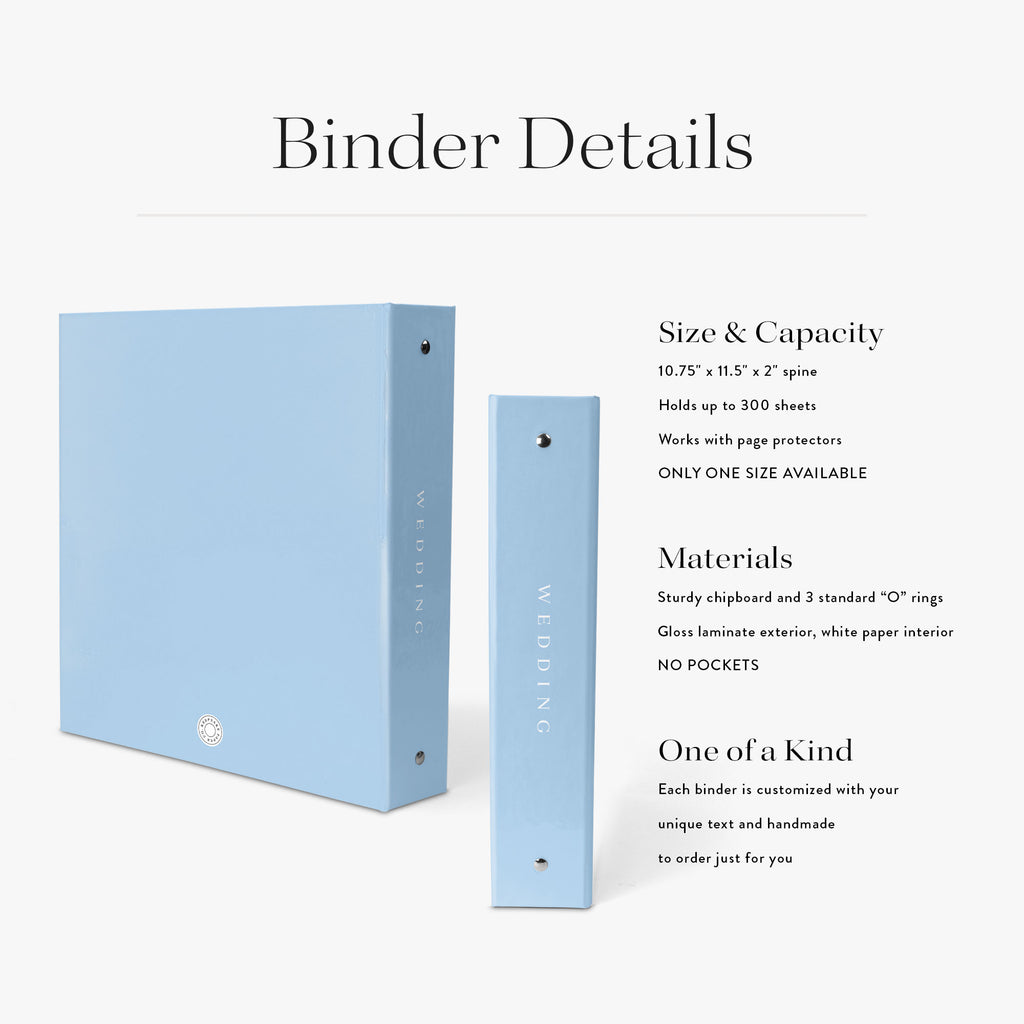 Wedding Binder — Hydrangea Sprig design, back cover view