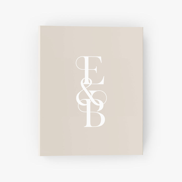 Modern monogram wedding planning binder features your initials in a bold style and in your choice of color