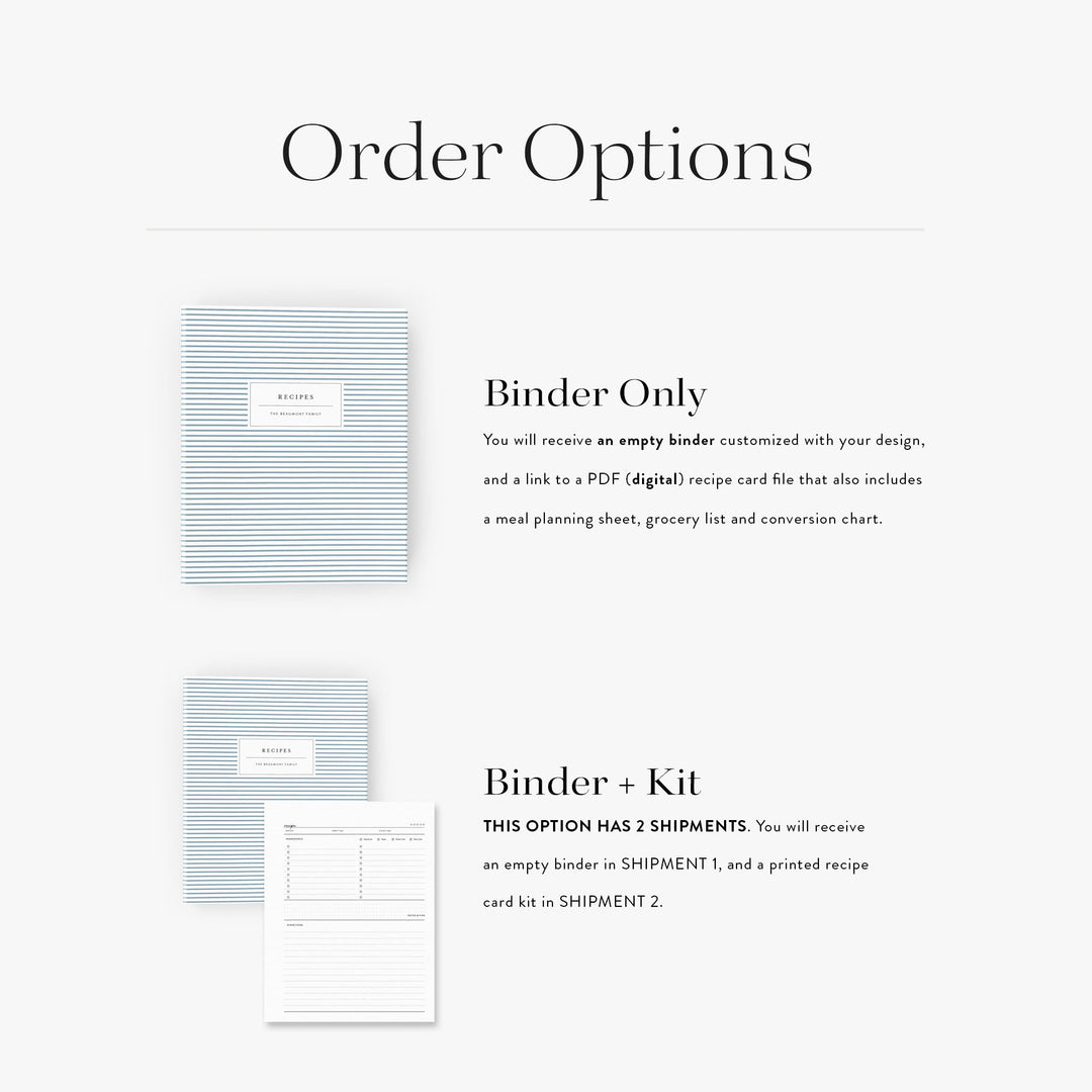 Mini Stripe Recipe Binder
