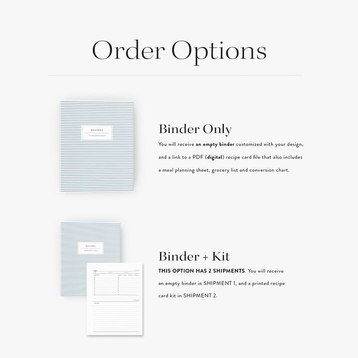 Mini Stripe Recipe Binder