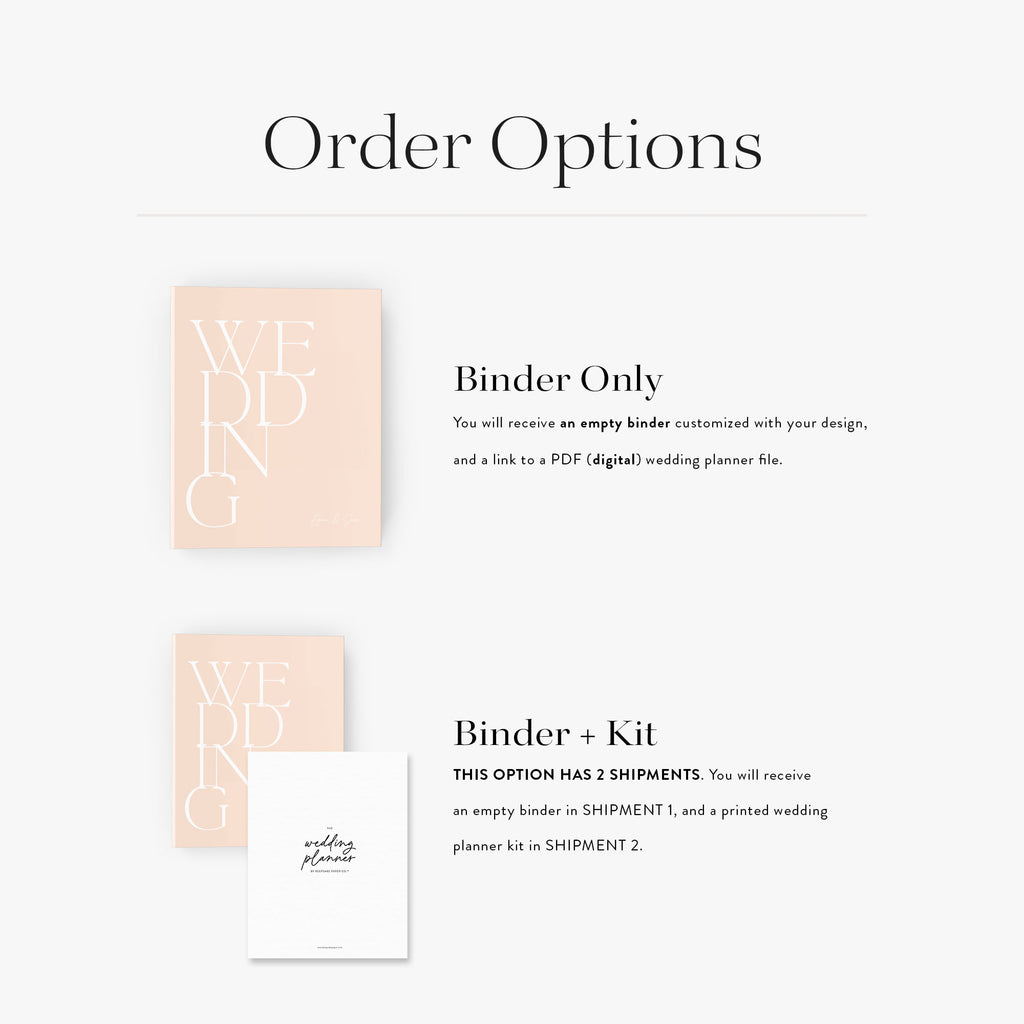 Wedding Binder — Minimalist design, back cover view