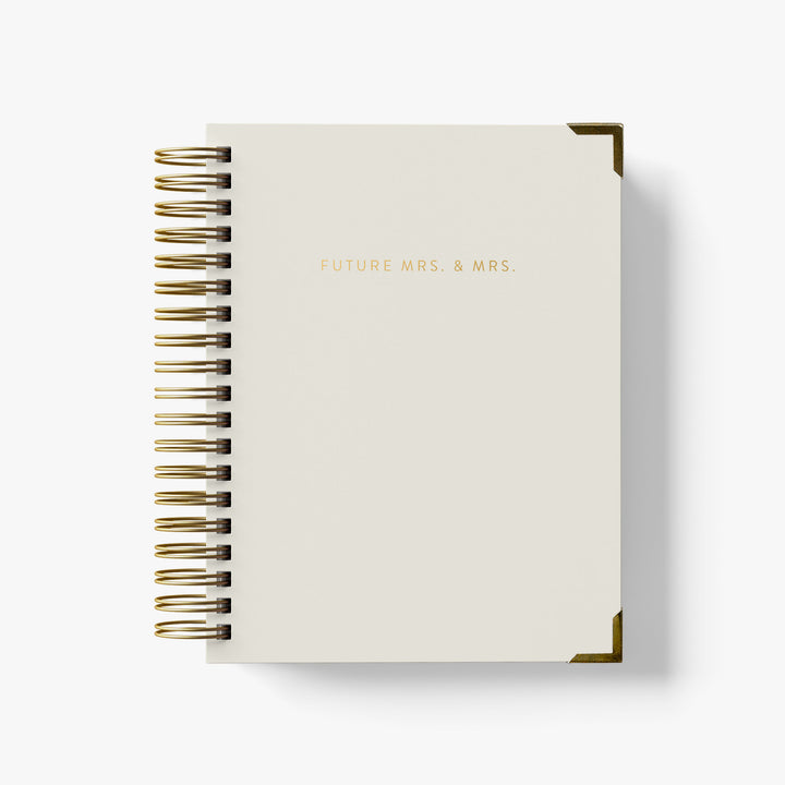 Our LGBT wedding planner books are all-inclusive and gender-neutral, shown in a modern mrs. design