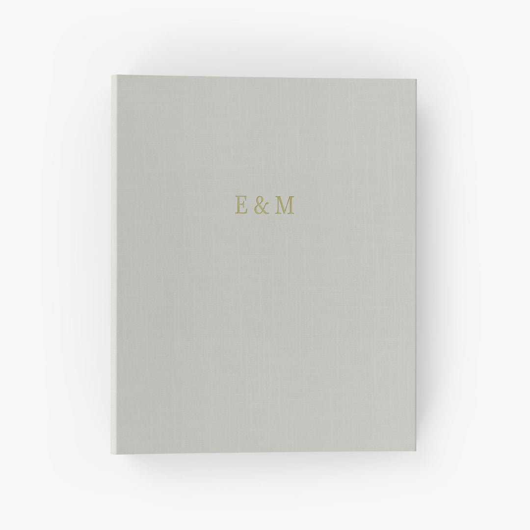Our wedding binders are the perfect wedding planning tool, shown in a bold monogram design