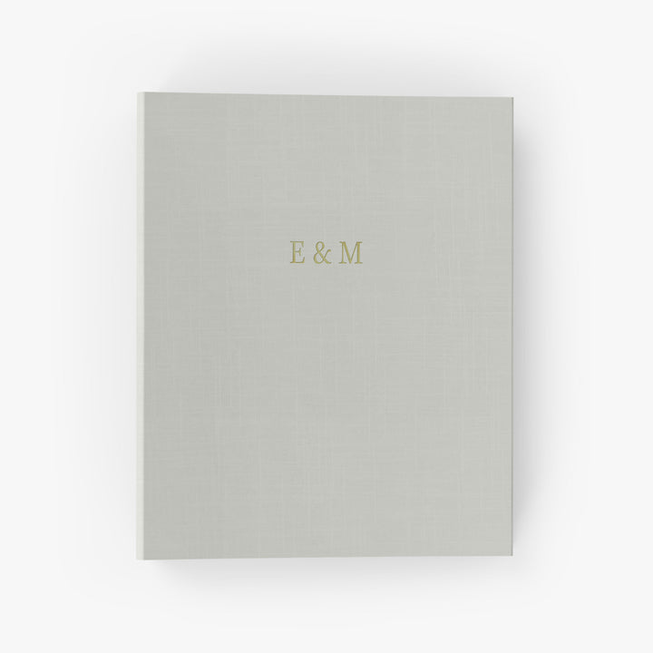 Our wedding binders are the perfect wedding planning tool, shown in a bold monogram design