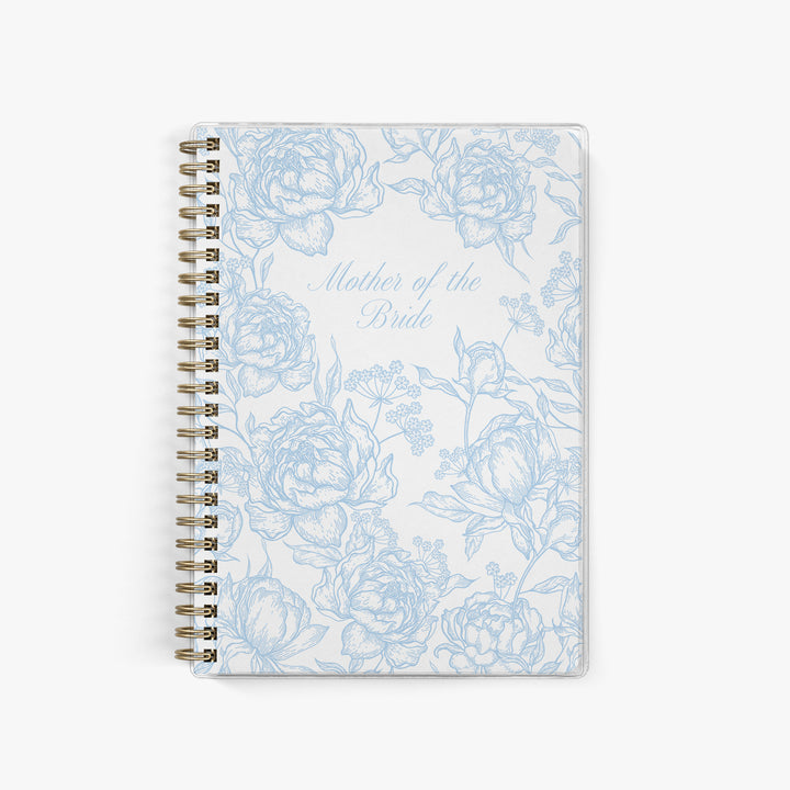 Mother of the Bride planner with a French inspired peony toile pattern available in 24 colors 