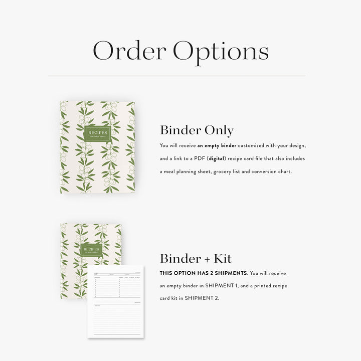 Olive Leaf Recipe Binder