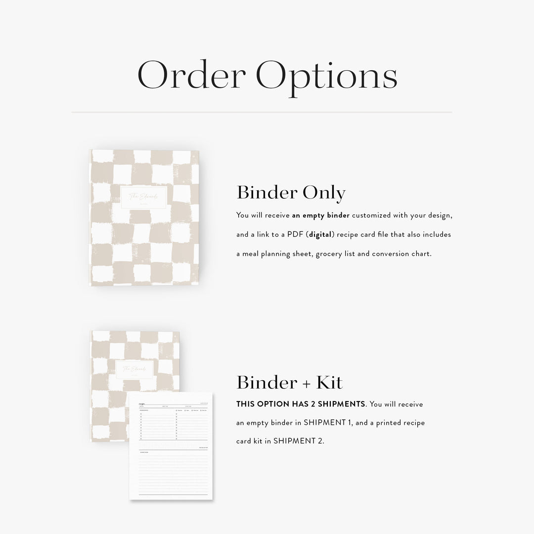 Painted Check Recipe Binder