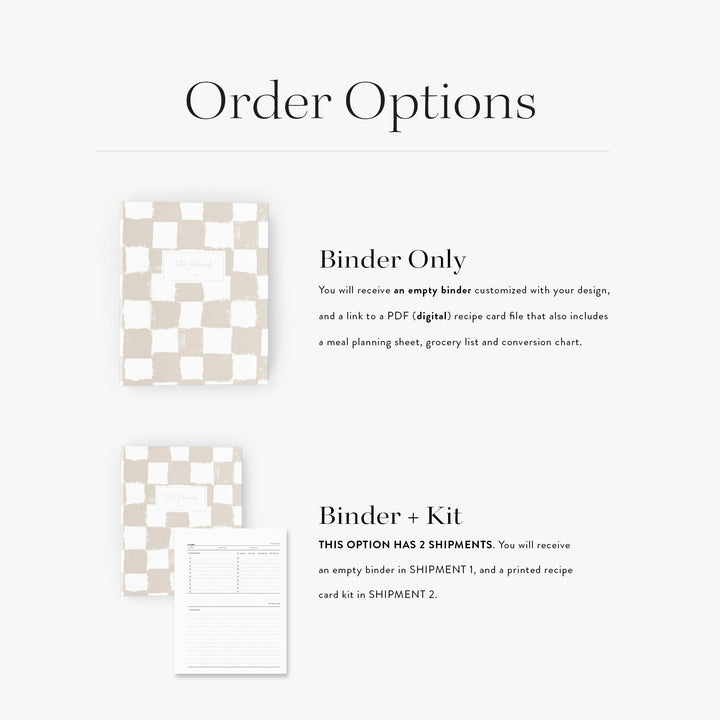Painted Check Recipe Binder