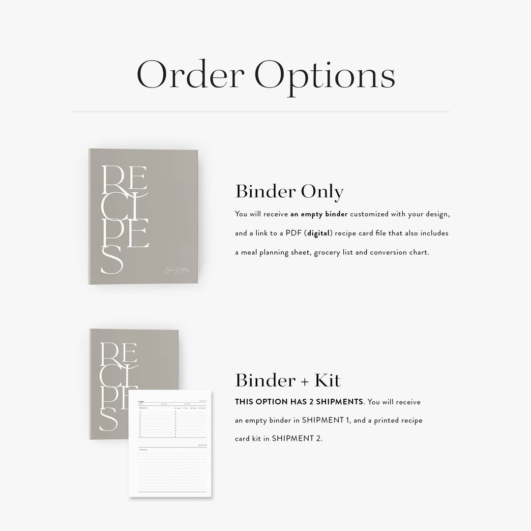 Minimalist Recipe Binder