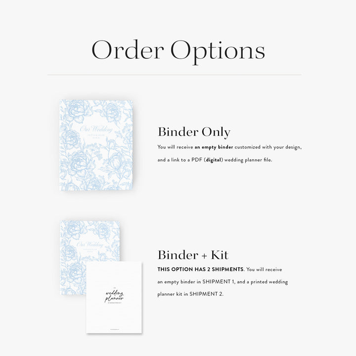Peony Toile Wedding Binder