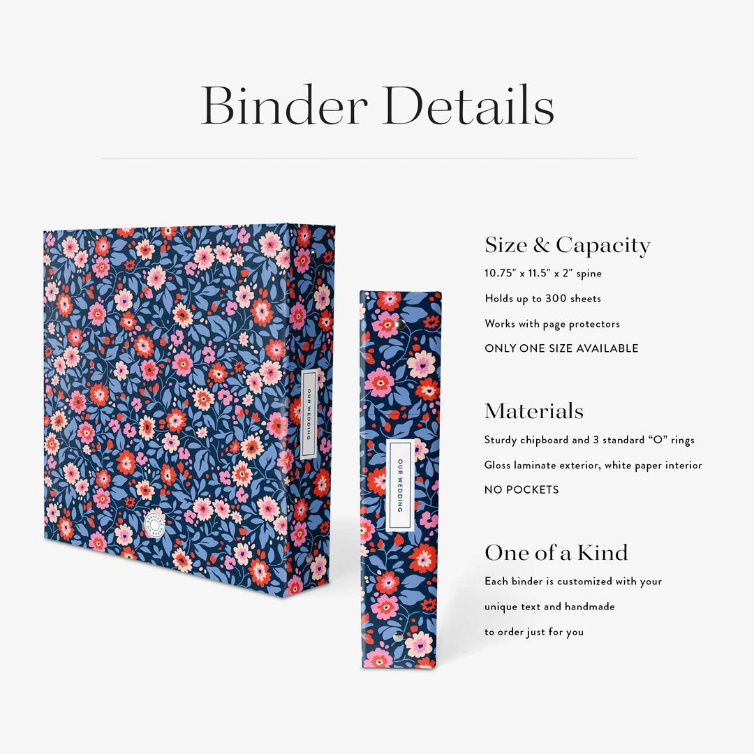 Preppy Petals Wedding Binder