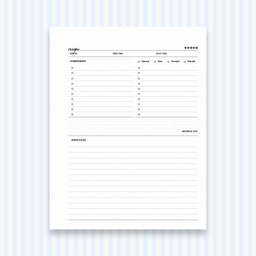 Recipe Card S