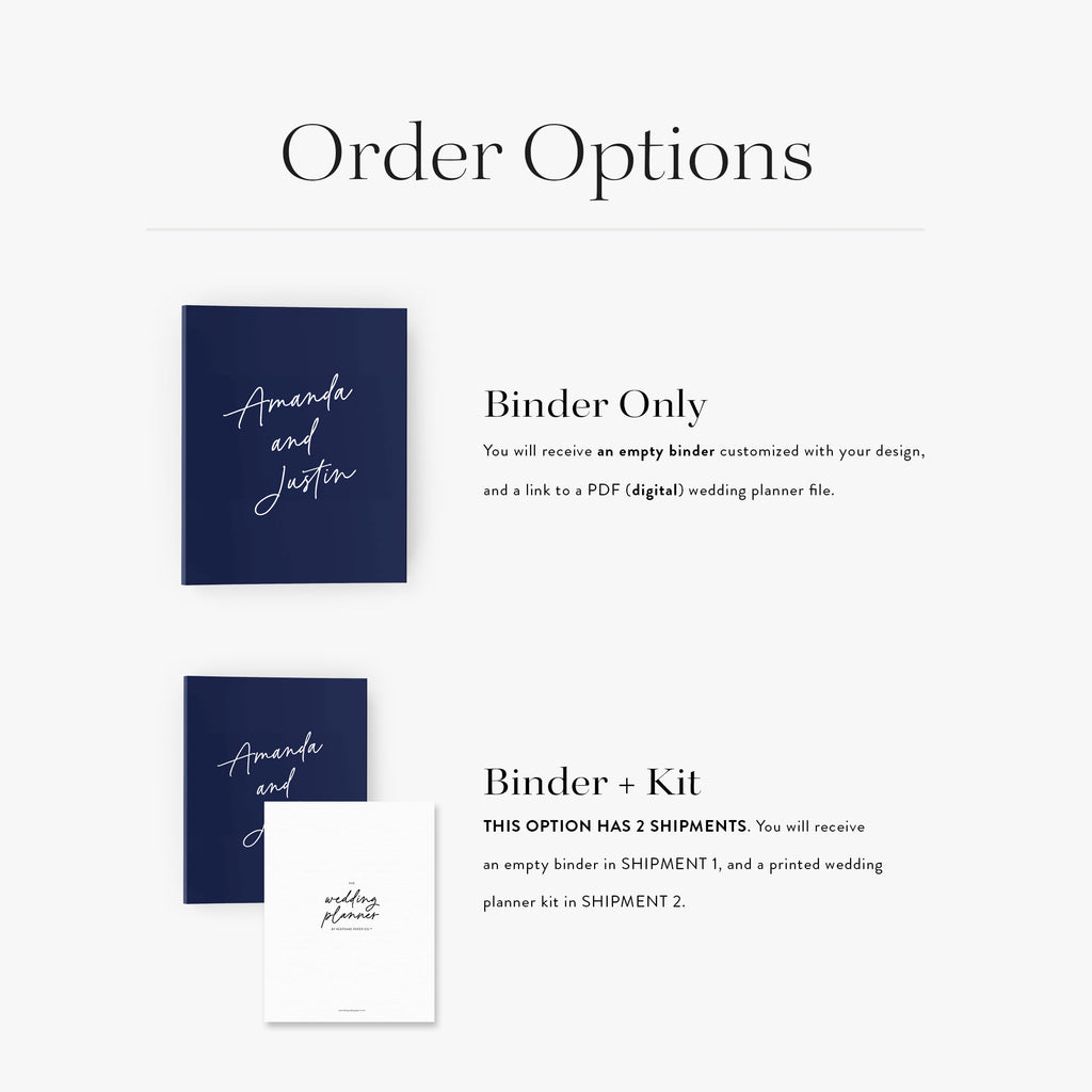 Wedding Binder — Script design, back cover view