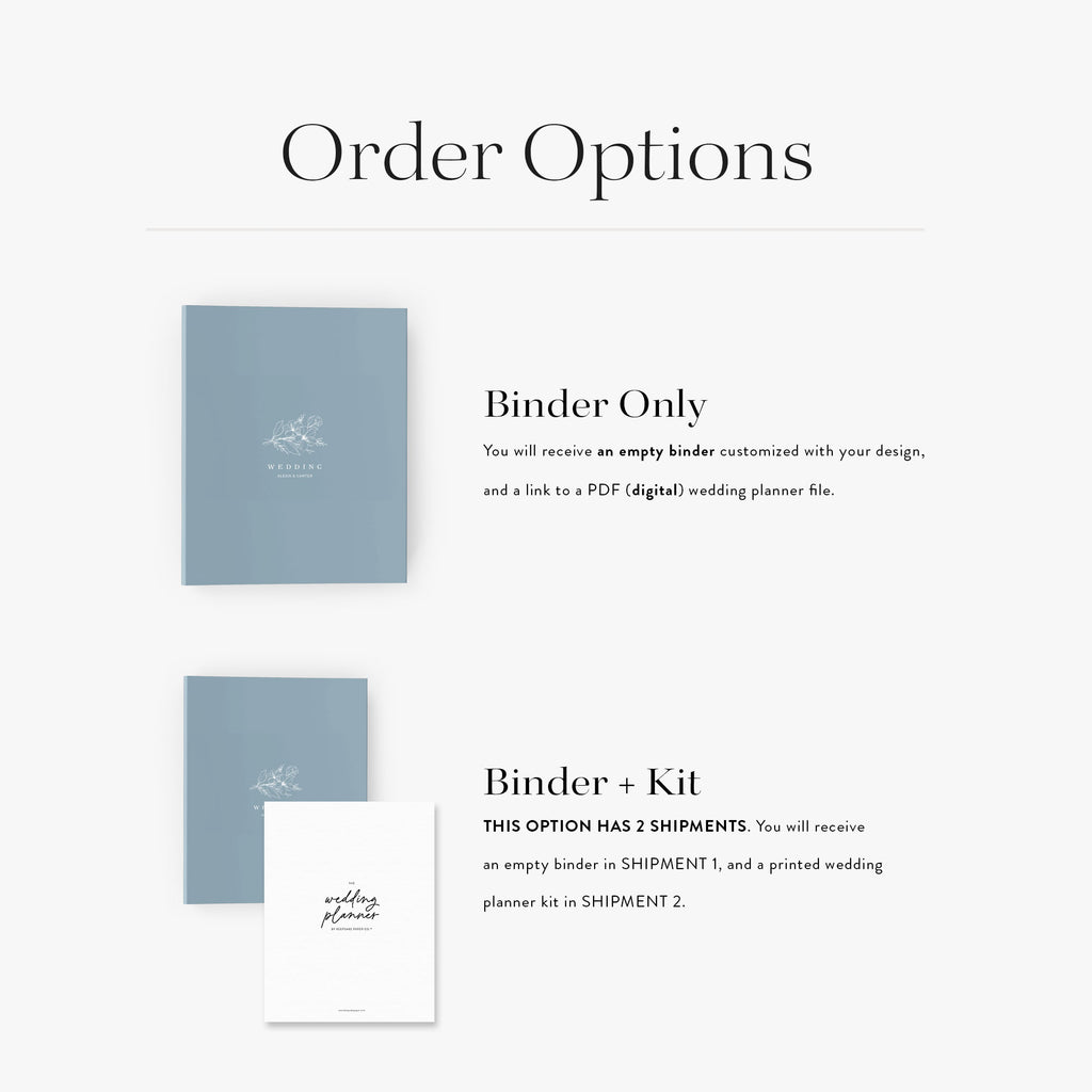 Wedding Binder — Floral Sprig design, back cover view